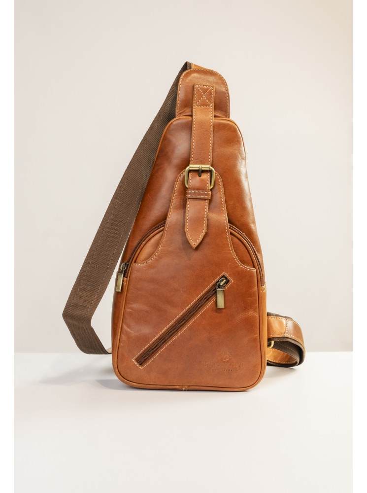 MOCHILA BANDOLERA DE PIEL DE HOMBRE