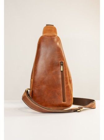 MOCHILA BANDOLERA DE PIEL DE HOMBRE