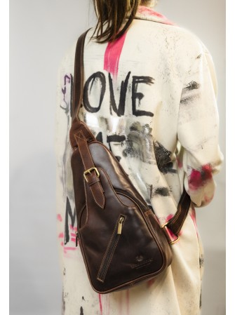 MOCHILA BANDOLERA DE PIEL DE HOMBRE